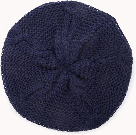 Forever 21 Classic Cable Knit Beanie in Blue (Navy) | Lyst