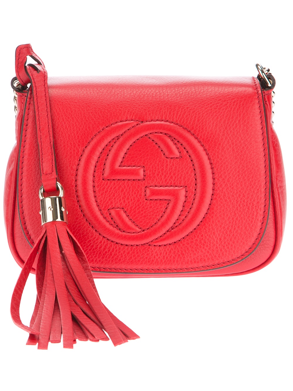 Gucci Soho Chain Shoulder Bag in Red | Lyst