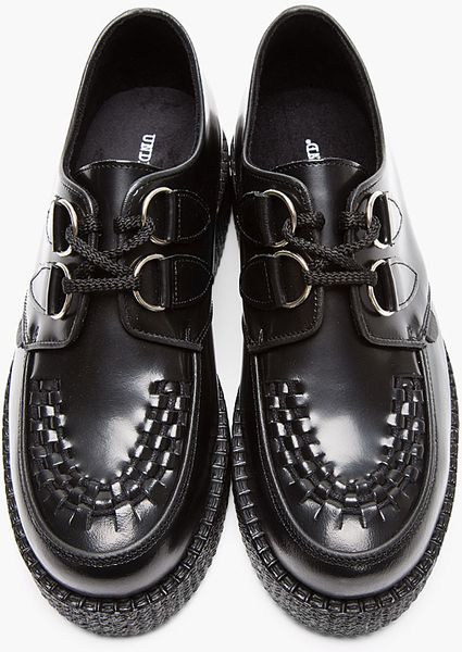 mens black leather creepers