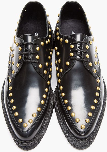 mens black leather creepers