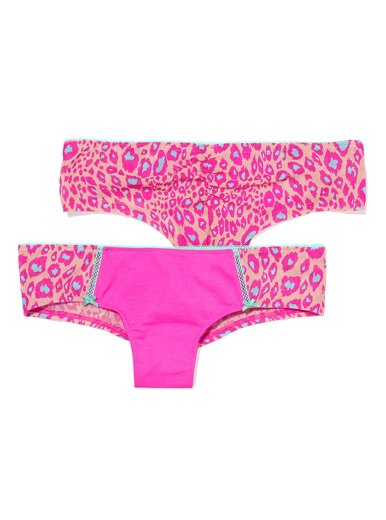 Victoria's Secret Mesh Back Hipster Panty in Pink (pink aqua leopard