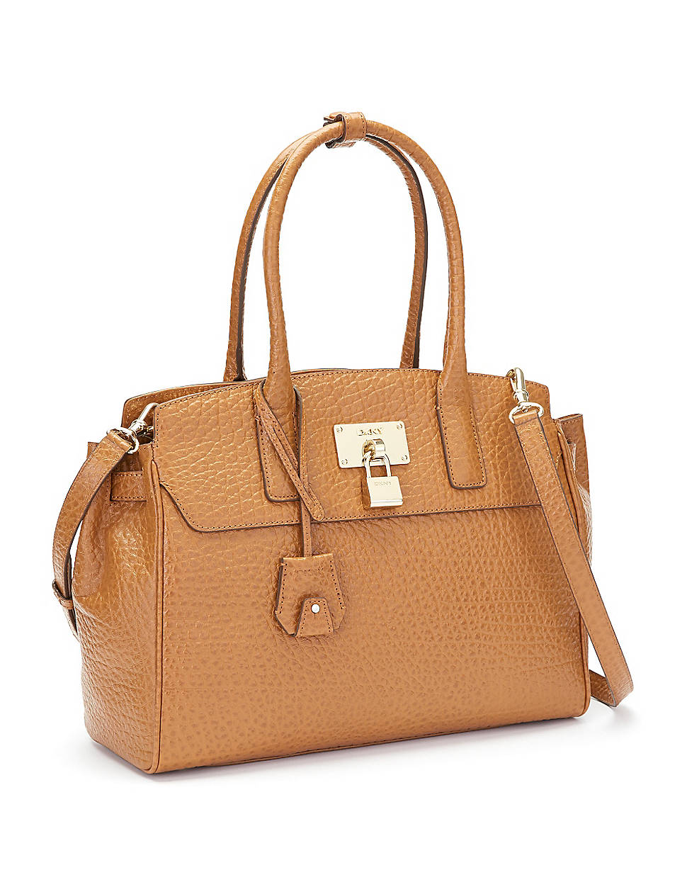 Dkny Beekman French Grain Leather Satchel Bag in Brown (caramel) Lyst