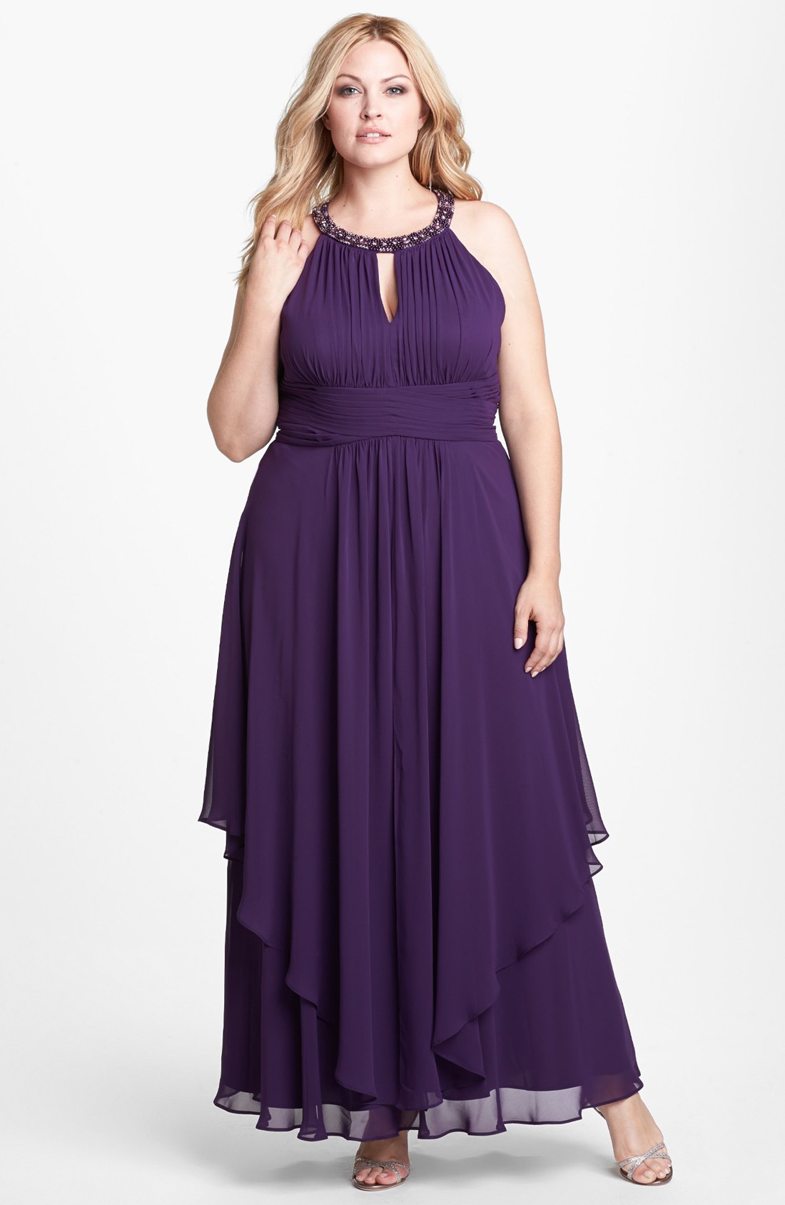 eliza j chiffon gown