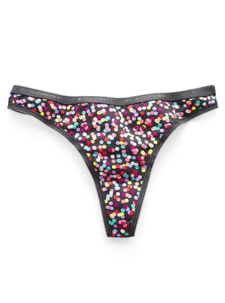 Victoria's Secret Thong Panty in Multicolor (charcoal party dot) Lyst