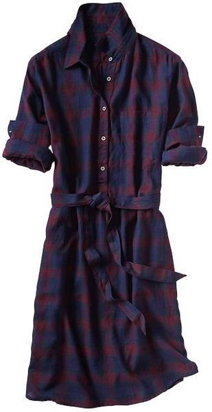 gap flannel shirt dress