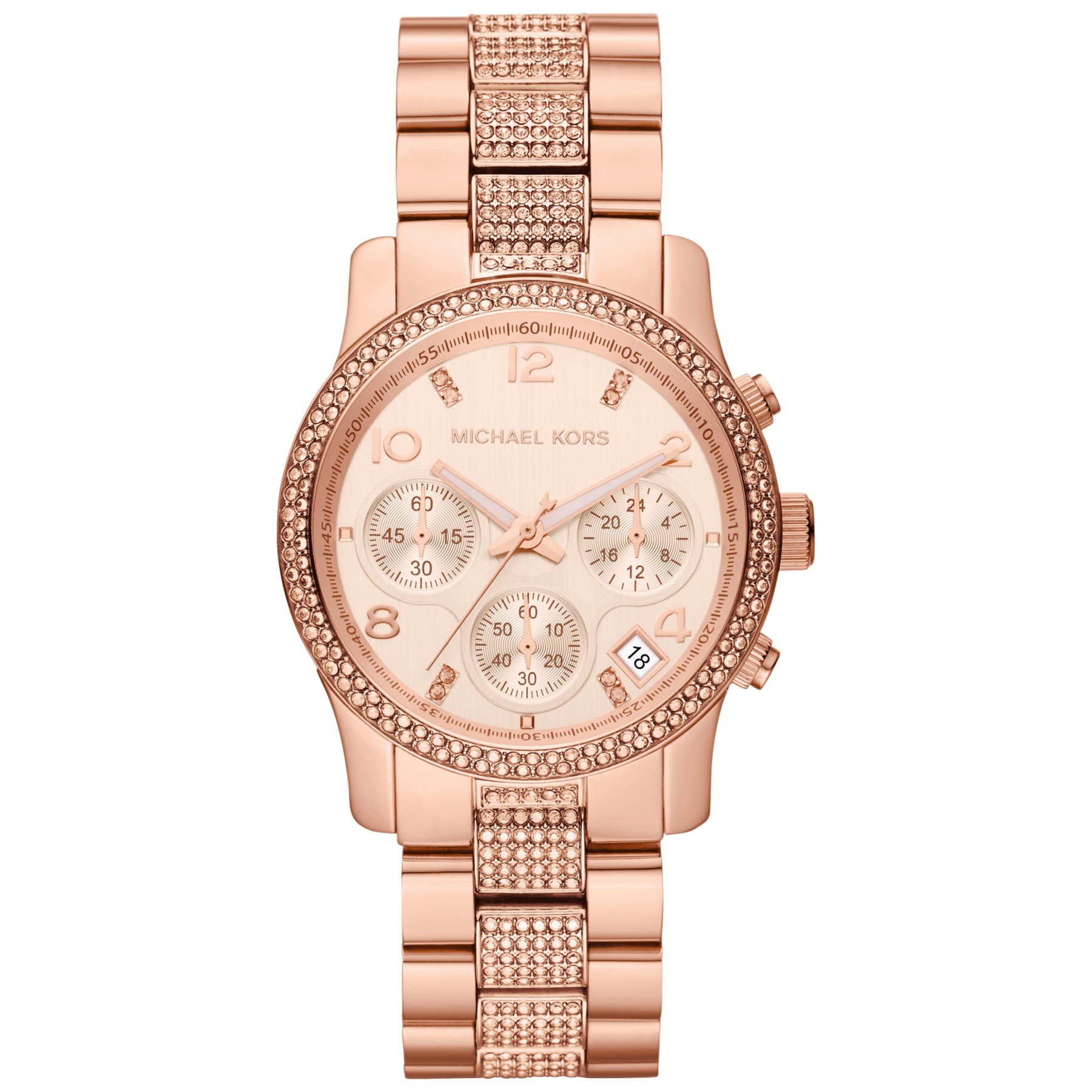 Michael Kors Michael Kors Womens Runway Crystal Set Chronograph Watch 