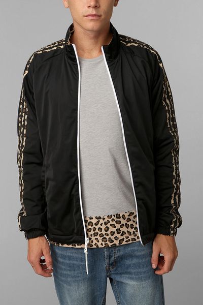 Urban Outfitters Blue Nylon Track Jacket in Black for Men | Lyst