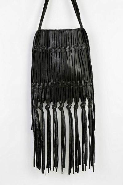 Urban Outfitters Daisy Leather Fringe Crossbody Bag in Black | Lyst