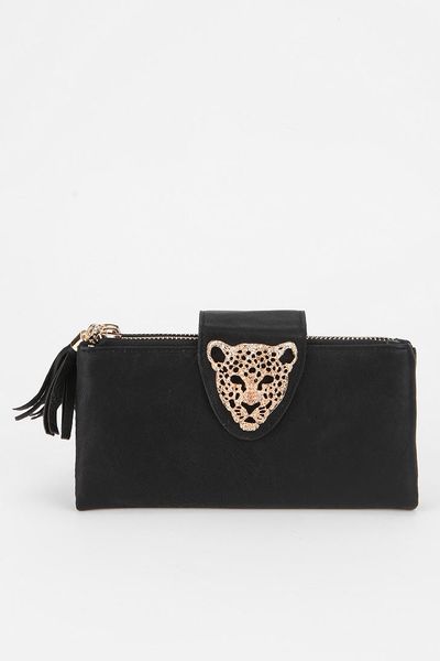 Urban Outfitters Deena Ozzy Animal Adorn Checkbook Wallet in Black ...