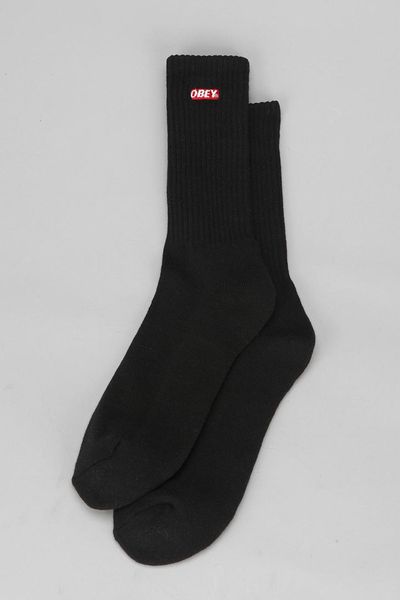 Urban Outfitters Obey Quality Dissent Logo Sock in Black for Men ...