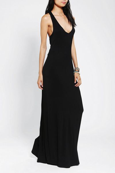 Urban Outfitters Sparkle Fade Asymmetrical Back Maxi Dress in Black