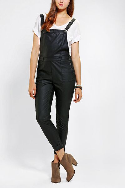 Urban Outfitters Sparkle Fade Vegan Leather Overall in Black | Lyst