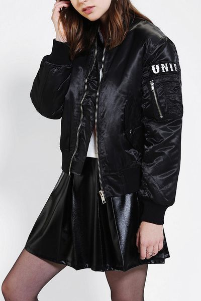 Urban Outfitters Unif X Uo Ma1 Whatever Bomber Jacket in Black | Lyst