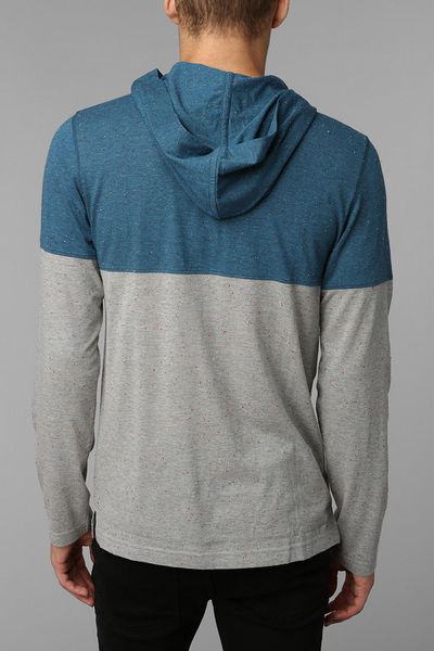 Urban Outfitters Bdg Slub Colorblock Henley Pullover Hoodie Sweatshirt ...