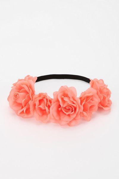 Crown flower urban Pink  (CORAL) Large Outfitters Headwrap crown Lyst  Flower Urban in