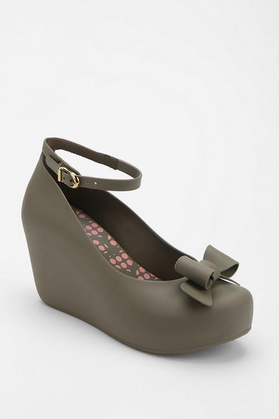 Urban Outfitters Toffee Bow Platform Wedge in Gray (GREY) | Lyst