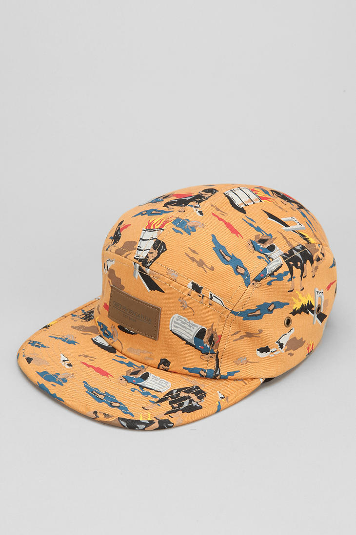Urban Outfitters Obey City Hunting 5panel Hat in Yellow for Men