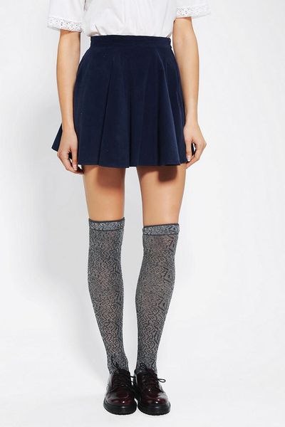 Urban Outfitters Lucca Couture Corduroy Circle Skirt in Blue (NAVY