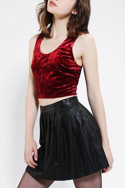 Urban Outfitters Band Of Gypsies Crushed Velvet Tank Top in Red | Lyst