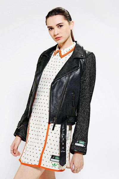 Urban Outfitters Adidas X Opening Ceremony Piped Moto Jacket in Black ...