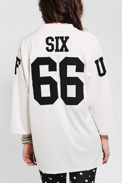 Urban Outfitters Unif Six 66 Jersey Top in White | Lyst