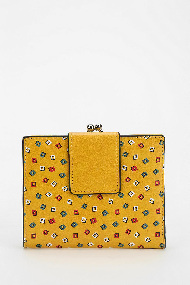Urban Outfitters Cooperative Printed Kisslock Wallet in Yellow Lyst