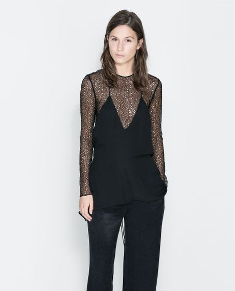 zara sheer shirt