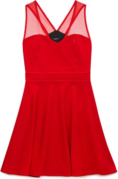 Forever 21 Fancy Mesh Dress in Red