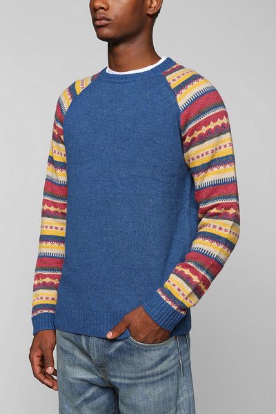 Urban Outfitters Native Youth Jacquard Raglan Sweater in Blue for Men ...