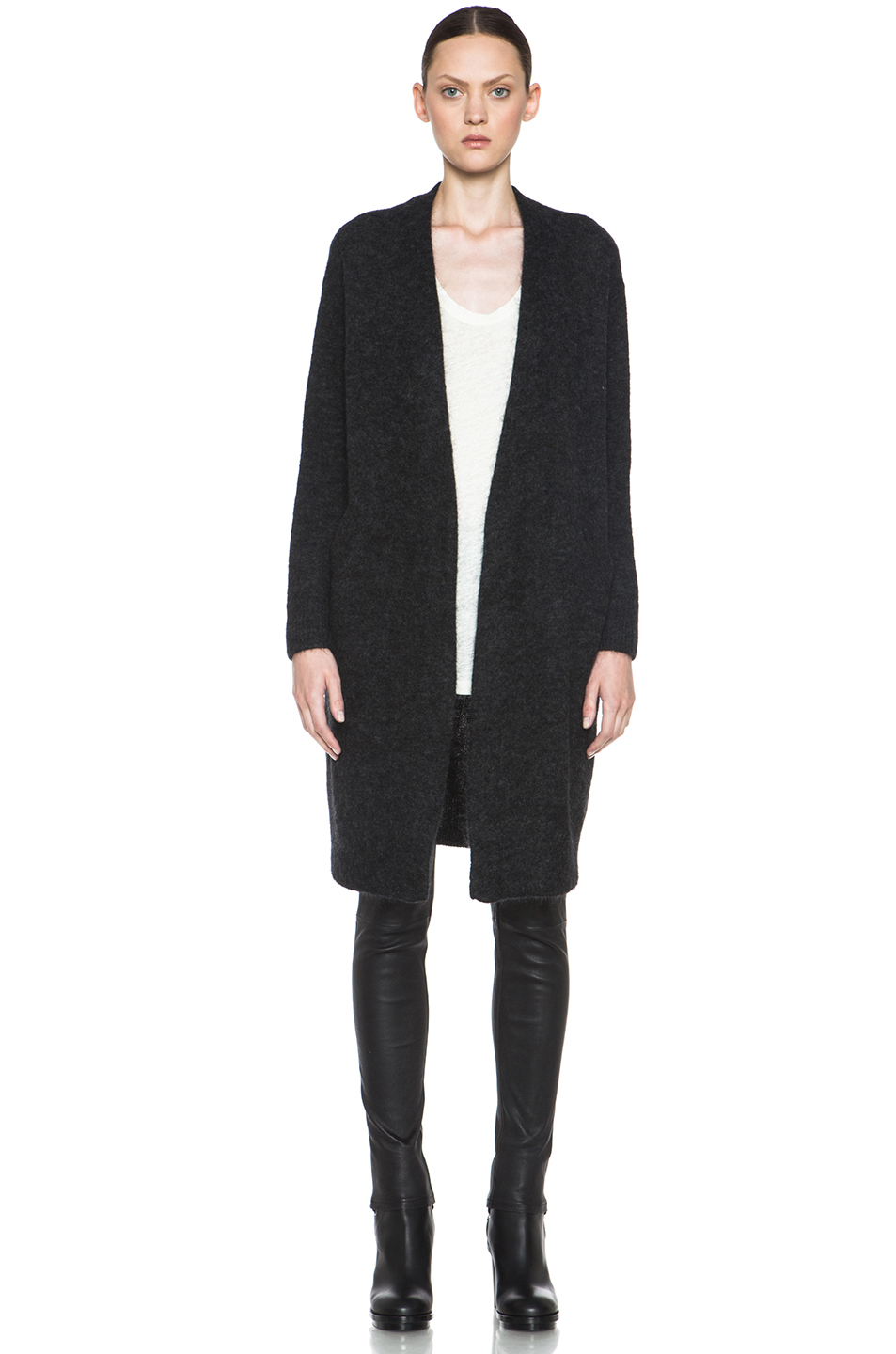 Acne Studios Raya Mohair Cardigan in Black (Carbone Black) | Lyst