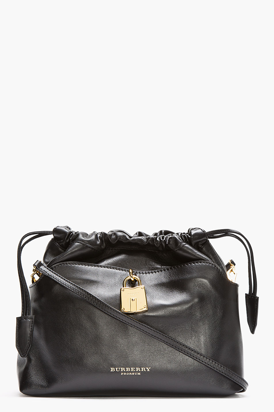 Burberry Prorsum Black Leather Drawstring Shoulder Bag in Black Lyst