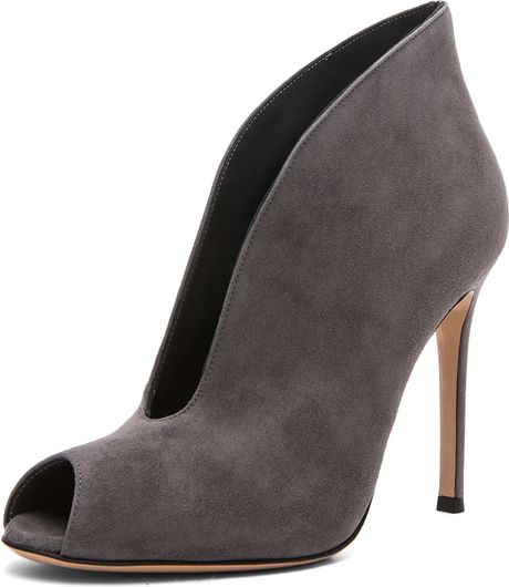 grey open toe bootie