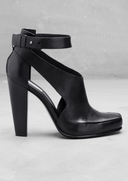 Other Stories Leather Sandal Pump in Black | Lyst