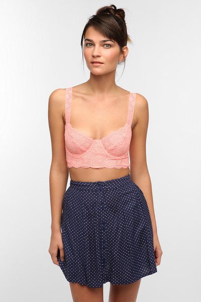 Urban Outfitters Sparkle Fade Lace Bralette in Pink (CORAL) | Lyst