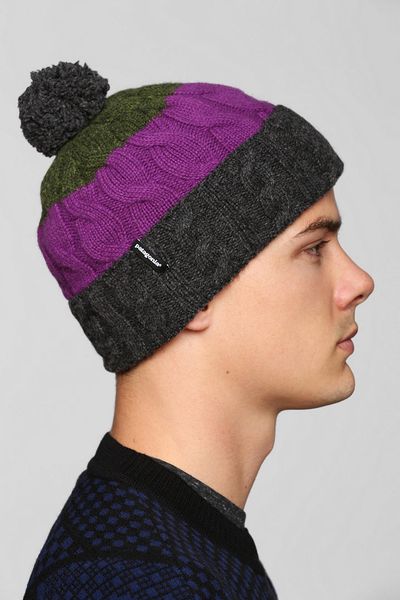 Purple Patagonia Men Pom  in Urban outfitters beanie  hats urban GREY Beanie for (DARK  Outfitters