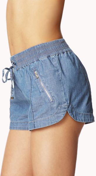 Forever 21 Chambray Dolphin Shorts In Blue (denim) | Lyst Forever 21 Chambray Dolphin Shorts In Blue (denim) | Lyst