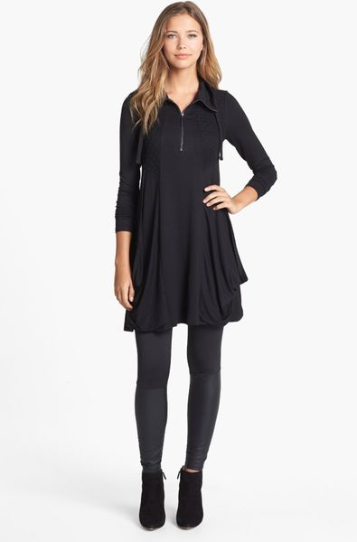 Kensie French Terry Shift Dress in Black