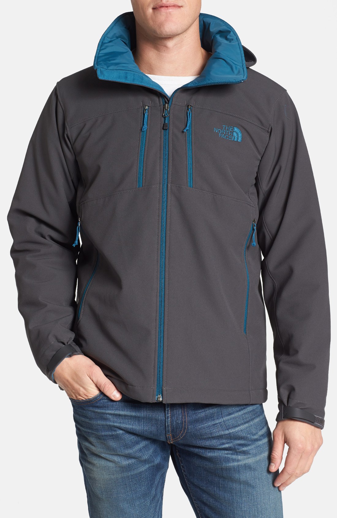 The North Face Apex Elevation Jacket in Gray for Men (Asphalt Grey/ Prussian Blue) | Lyst