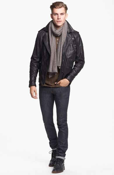 Zanerobe Crosstown Leather Biker Jacket in Black for Men Zanerobe Crosstown Leather Biker Jacket in Black for Men