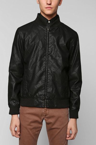 Urban Outfitters Charles 12 Quilted Vegan Leather Jacket in Black ...