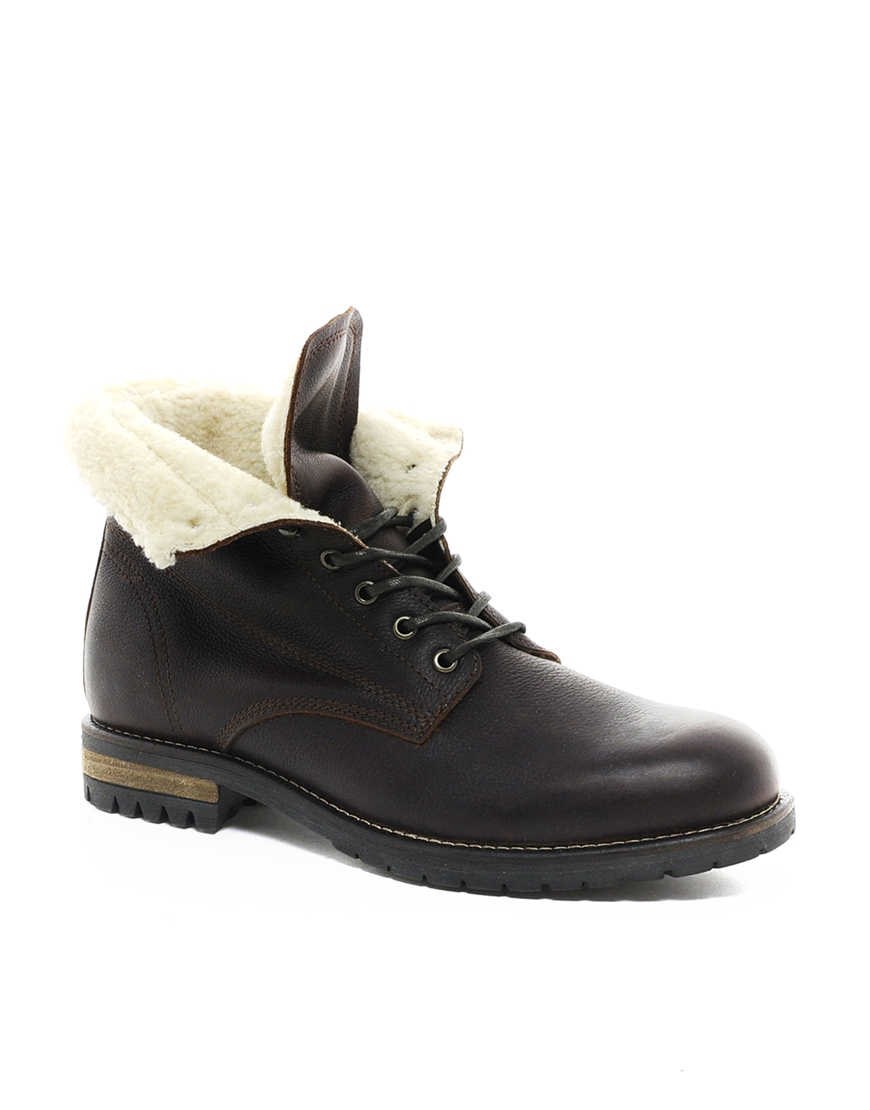 Aldo Wiebe Shearling Boots in Brown for Men | Lyst