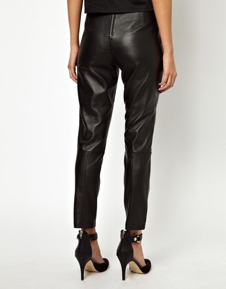 Asos Petite Leather Pant with High Waist in Super Soft Leather in ...