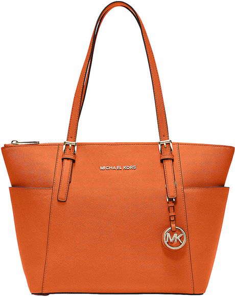 michael kors orange and white bag