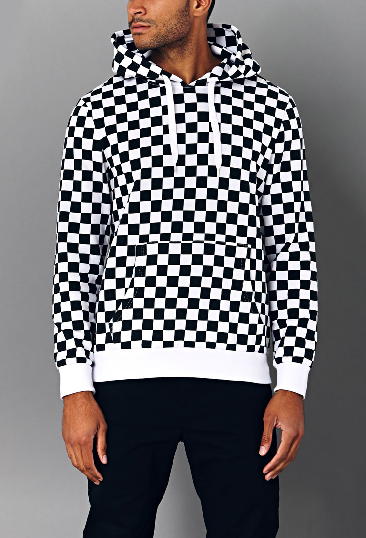 21men Bold Checkered Hoodie in Black for Men (Black/white) | Lyst