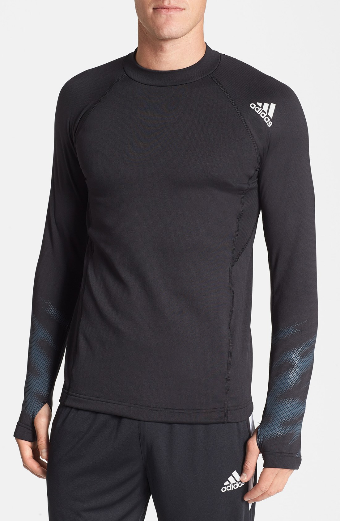 Download Adidas Climawarm Mock Neck Tshirt in Black for Men (Black ...