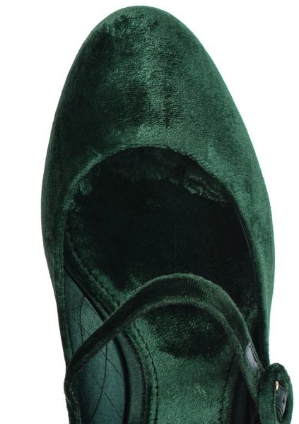 Dolce  Gabbana Velvet Pumps in Green (emerald) | Lyst