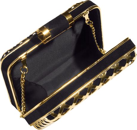 black and gold clutch bags uk