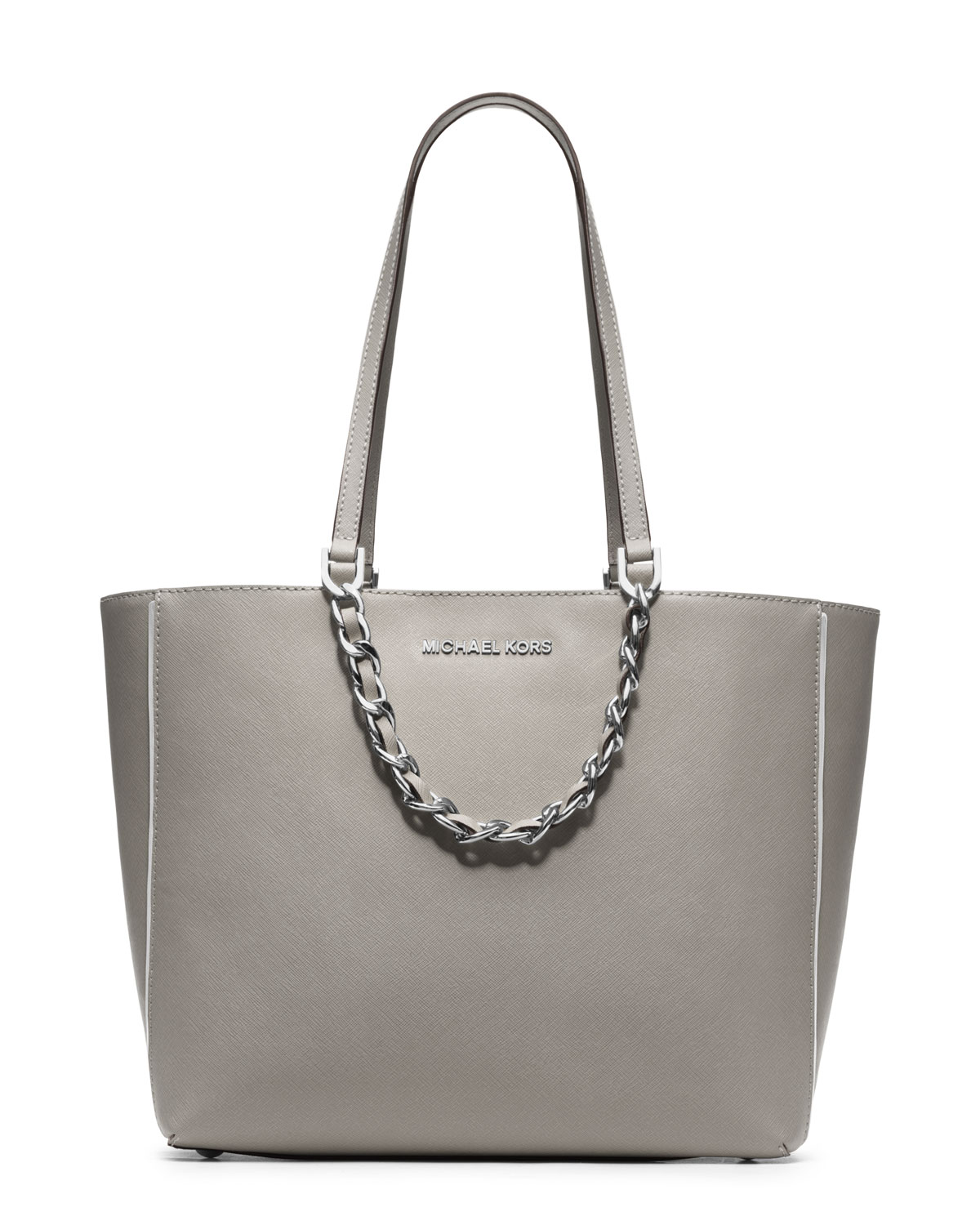 michael kors gray and white purse