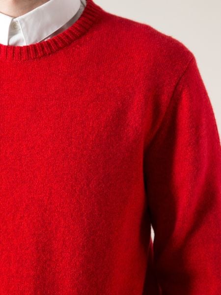 Ami Crew Neck Sweater In Red For Men Lyst