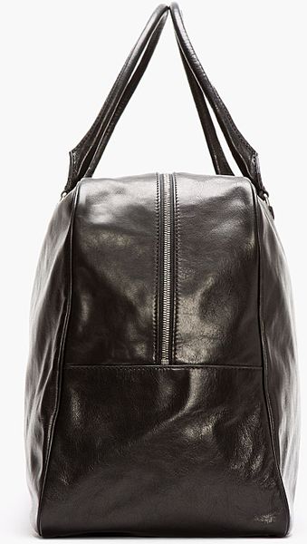Ann Demeulemeester Black Buffed Leather Large Duffle Bag in Black for Men | Lyst